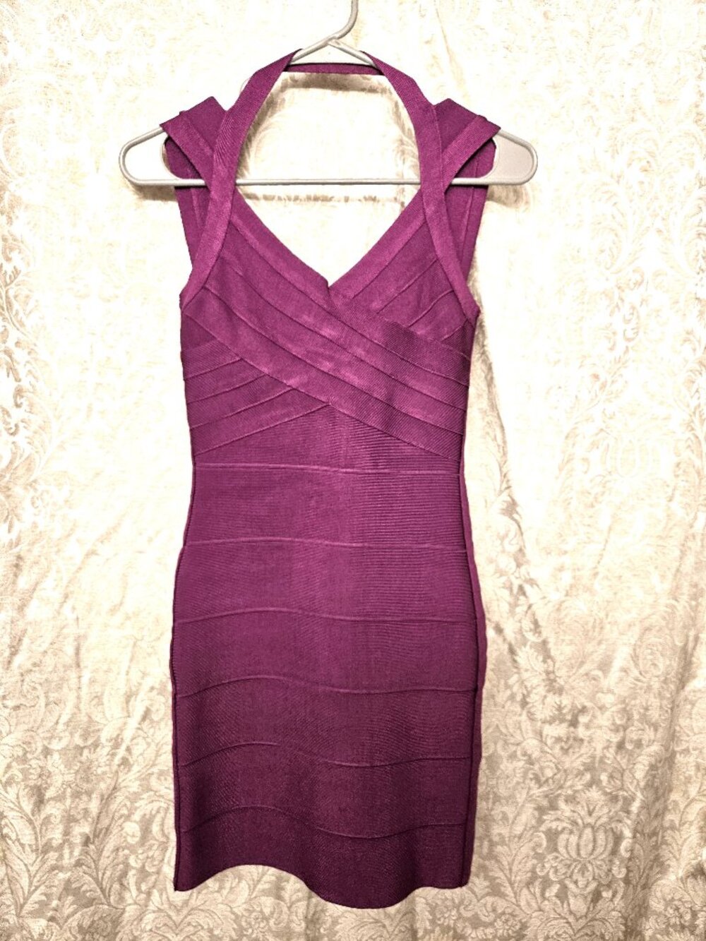 Herve Leger authentic celebrity fave bandage dress orchid pink sz med HLT65113